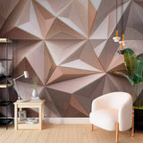 Soft Beige Polygonal Art Wallpaper