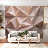 Soft Beige Polygonal Art Wallpaper