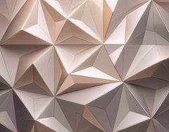 Custom Soft Beige Polygonal Art Wallpaper