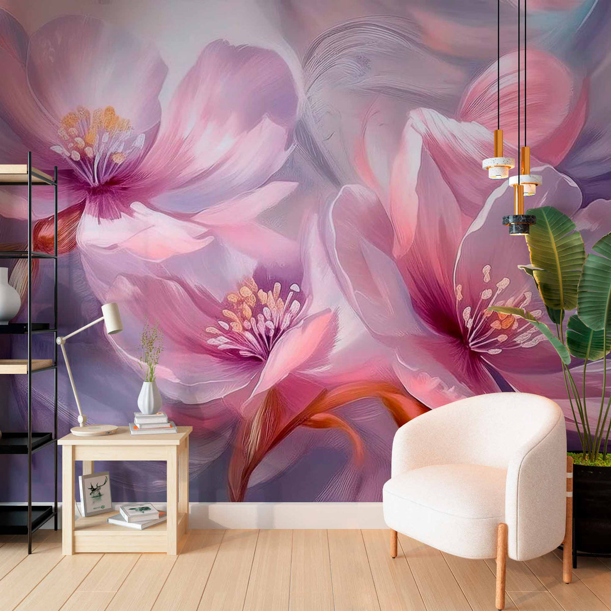 Blush Petals Floral Wallpaper