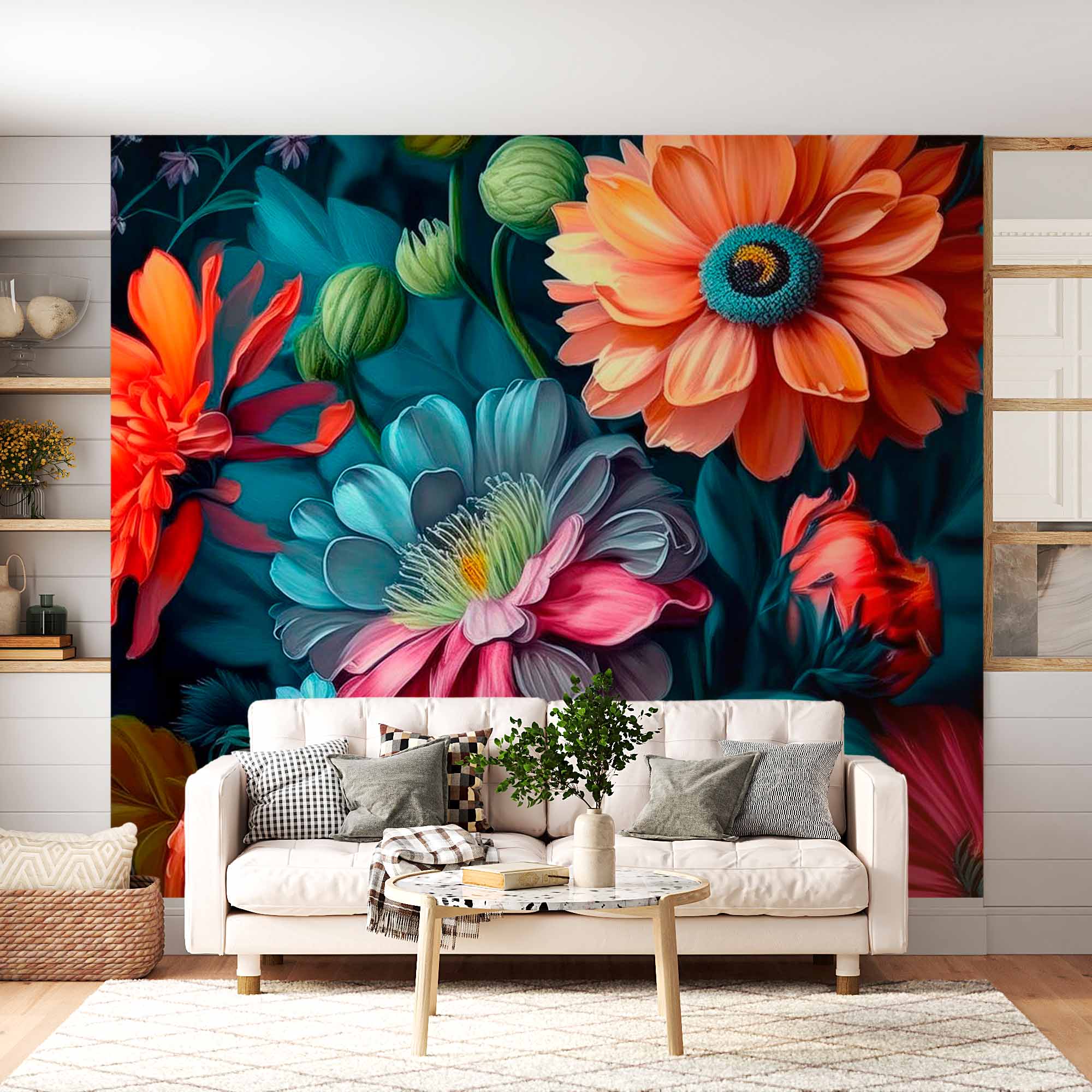 Vibrant Floral Symphony Wallpaper