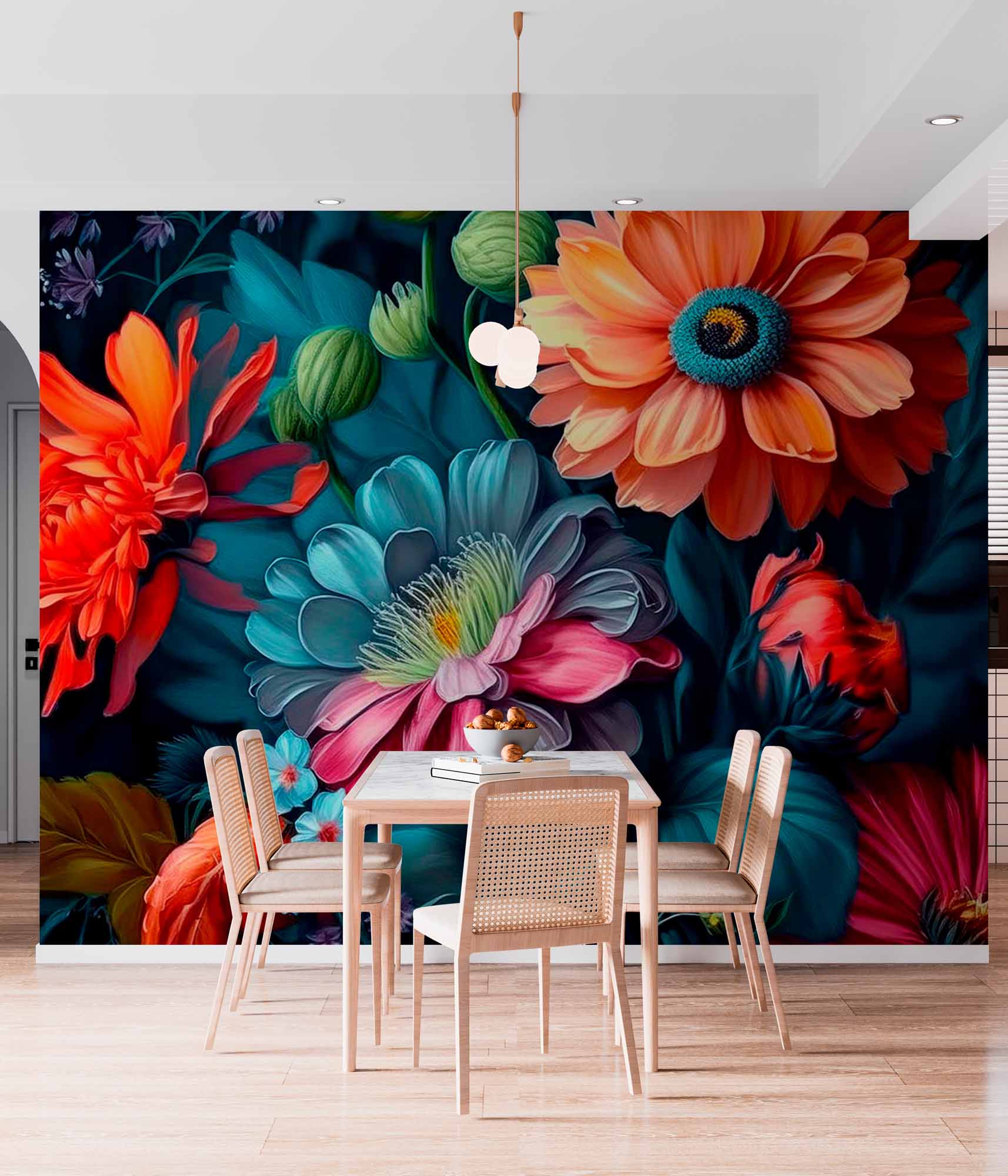 Vibrant Floral Symphony Wallpaper