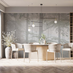 Custom Misty Forest Wallpaper Tranquil Nature Scene Wall Mural Decor