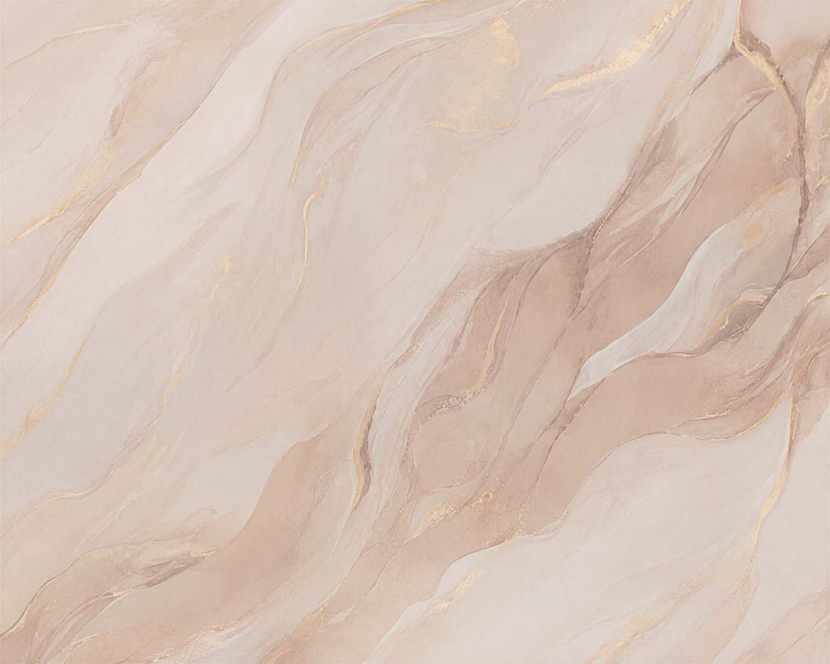 Papier peint marbre rose pâle – Panoramique pierre fluide rose doux