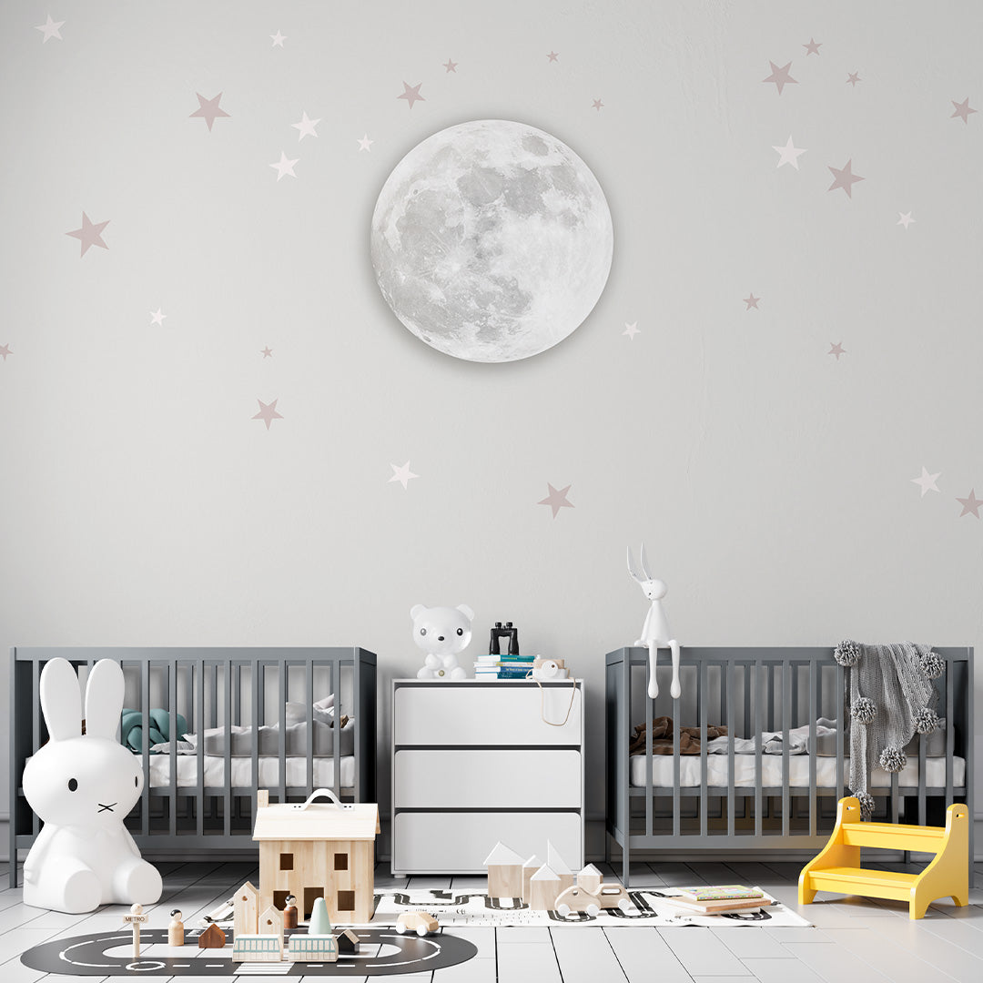 Kids Wall Murals Full Moon Silver Sky Stars Wallpaper for Kids