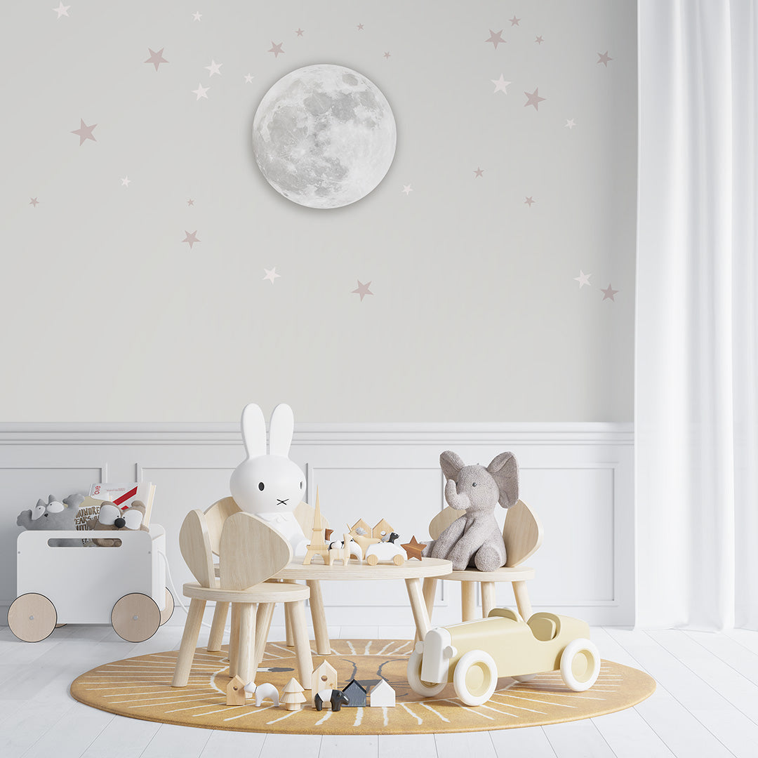 Kids Wall Murals Full Moon Silver Sky Stars Wallpaper for Kids