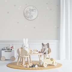 Custom Kids Wall Murals Full Moon Silver Sky Stars Wallpaper for Kids