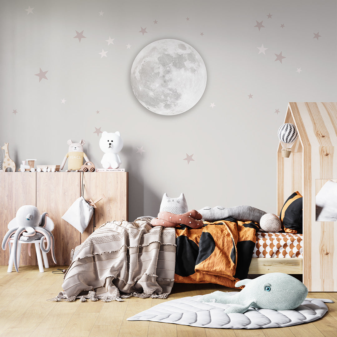 Kids Wall Murals Full Moon Silver Sky Stars Wallpaper for Kids