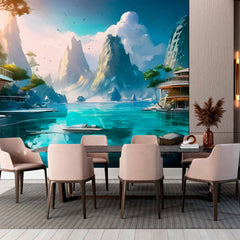 Niestandardowa tapeta Fantasy Island Paradise