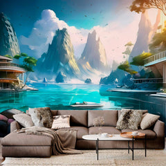 Niestandardowa tapeta Fantasy Island Paradise