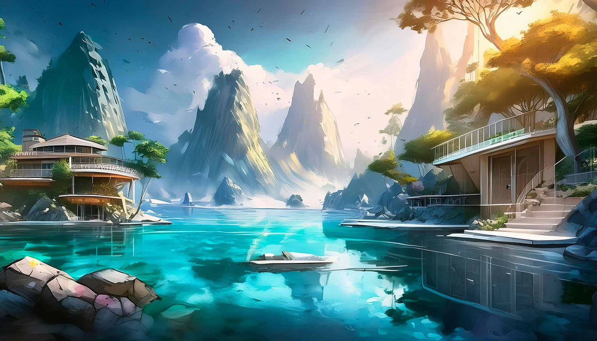 Niestandardowa tapeta Fantasy Island Paradise