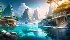 Niestandardowa tapeta Fantasy Island Paradise