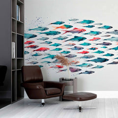 Custom Colorful Fish Migration Wallpaper