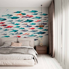 Custom Colorful Fish Migration Wallpaper