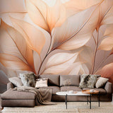 Beige Feathers 3D Wall Mural Wallpaper