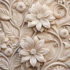 Custom Elegant Floral Sculpture Wallpaper