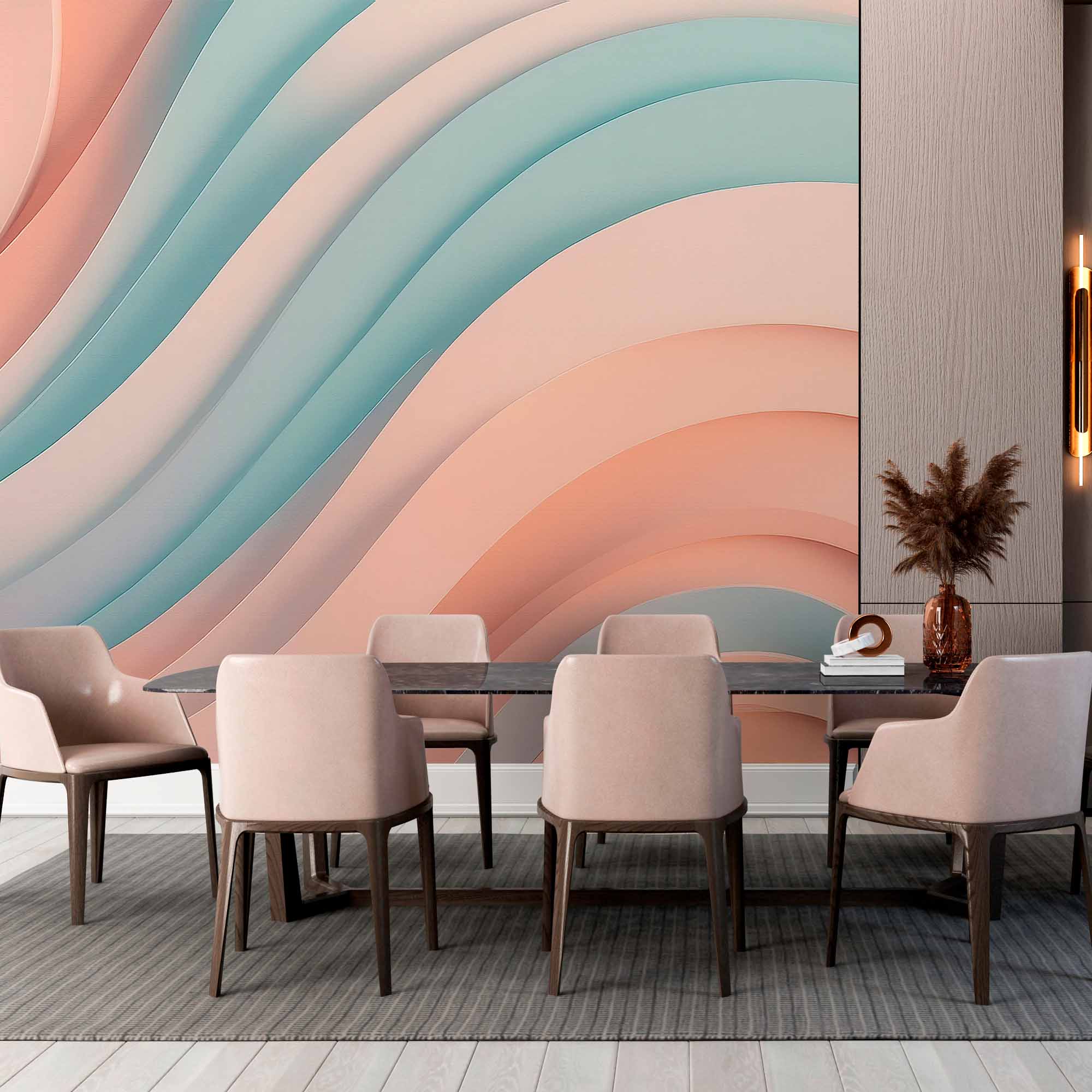 Abstract Wall Mural Wallpaper Serene Waves