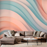 Abstract Wall Mural Wallpaper Serene Waves