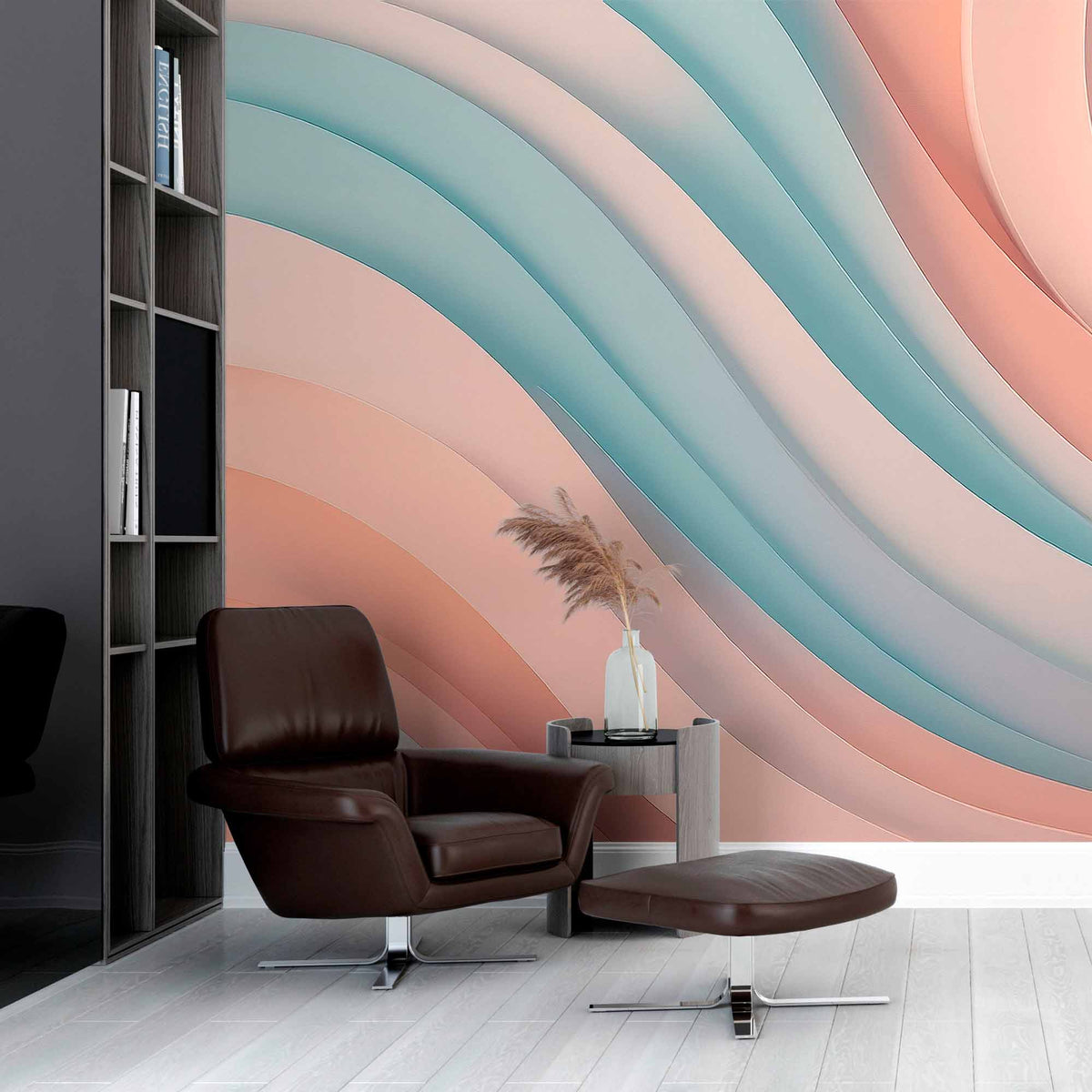 Abstract Wall Mural Wallpaper Serene Waves