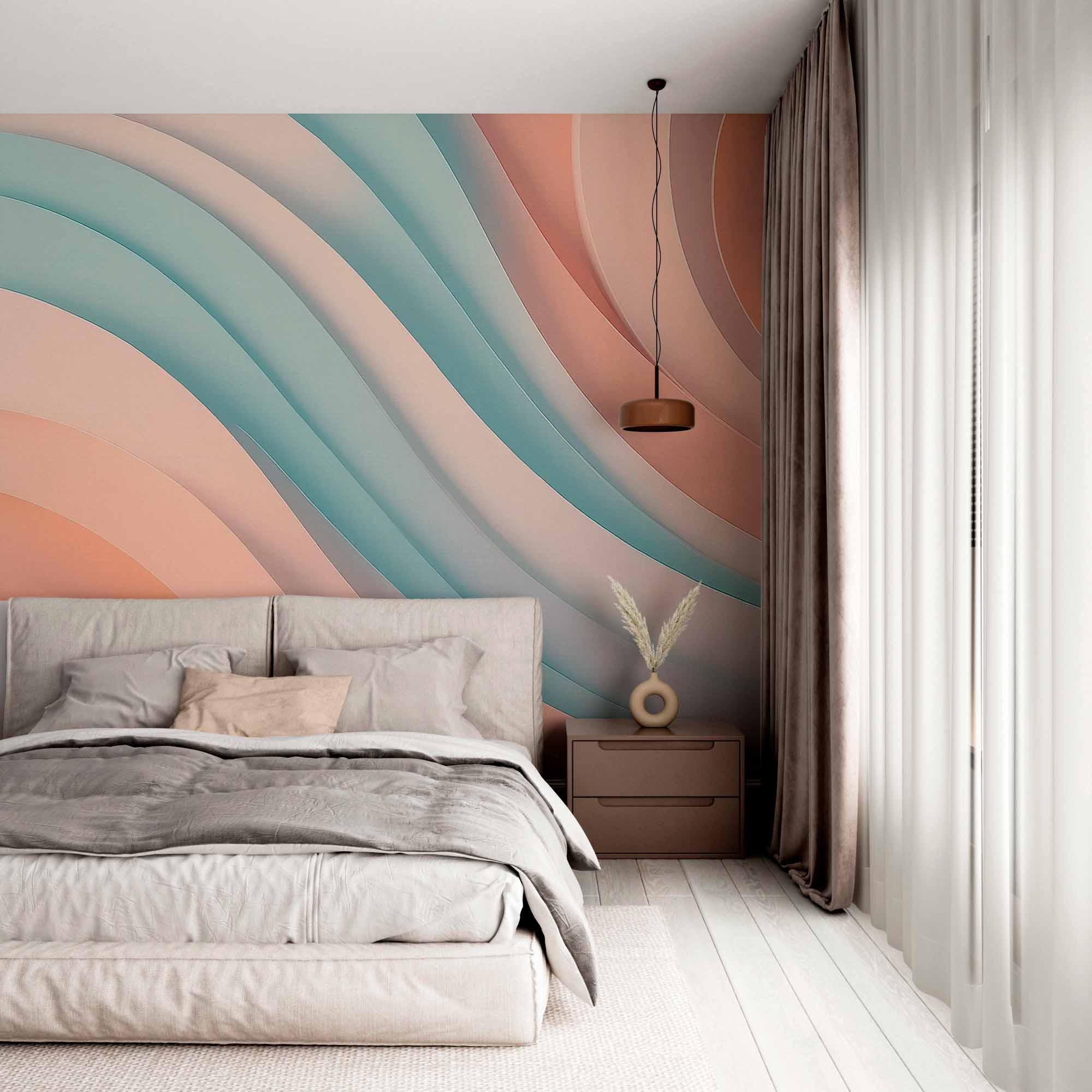 Abstract Wall Mural Wallpaper Serene Waves