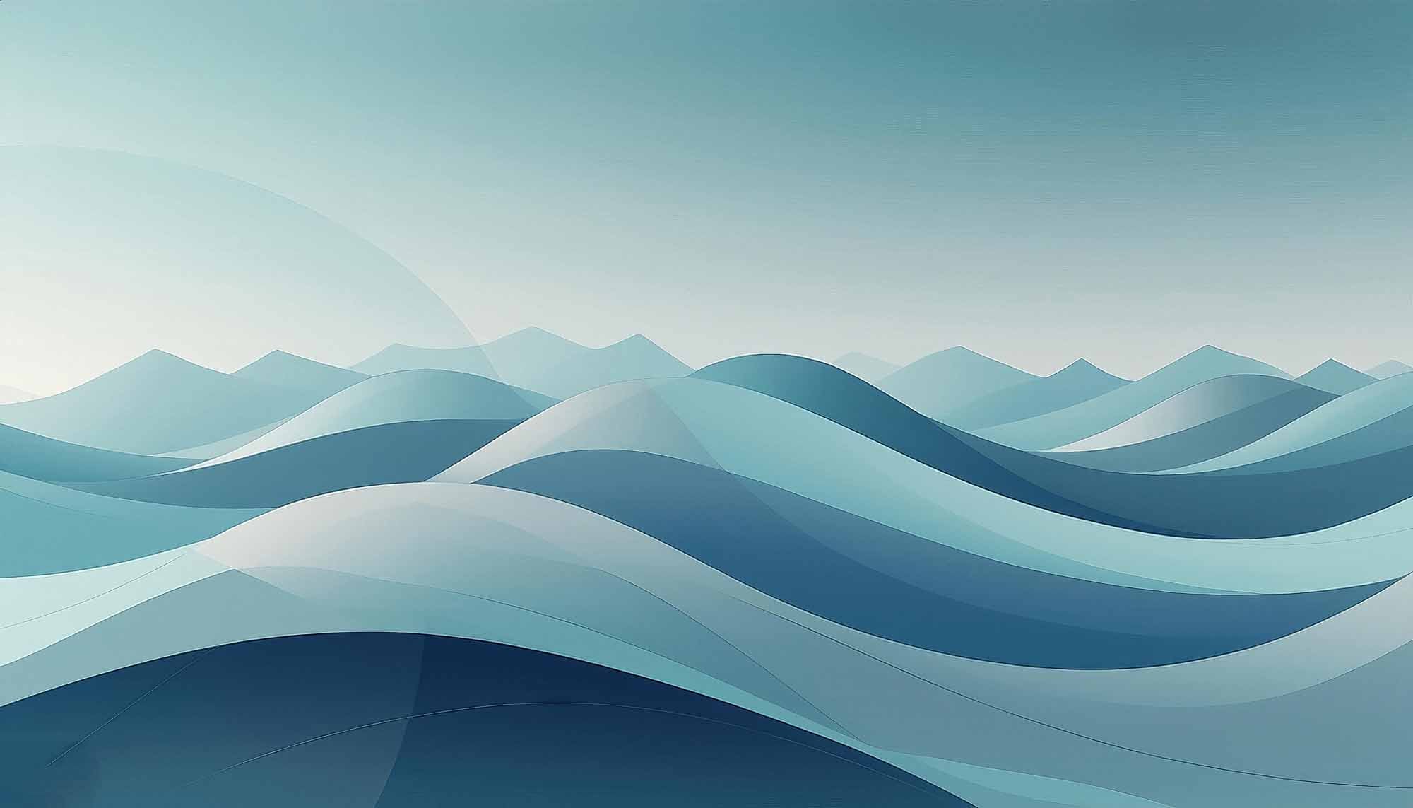 Tranquil Horizons Blue Gradient Wall Mural