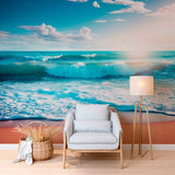 Sunlit Ocean Shore Wallpaper