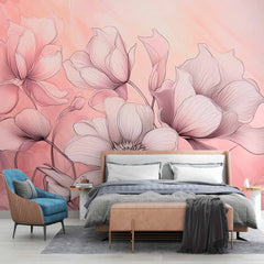 Custom Blush Petal Harmony Wallpaper