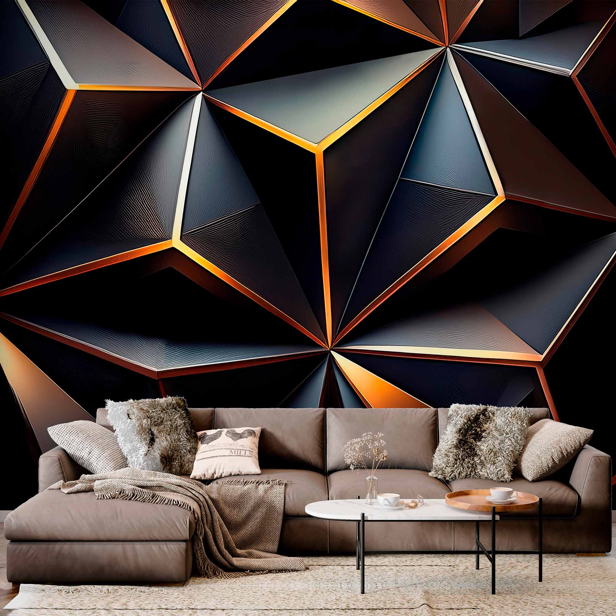 3D Polygonal Design Wallpaper