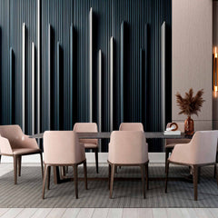 Custom Vertical Metallic Lines Wallpaper