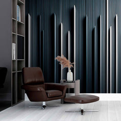 Custom Vertical Metallic Lines Wallpaper