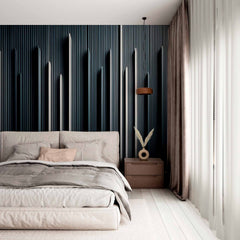 Custom Vertical Metallic Lines Wallpaper