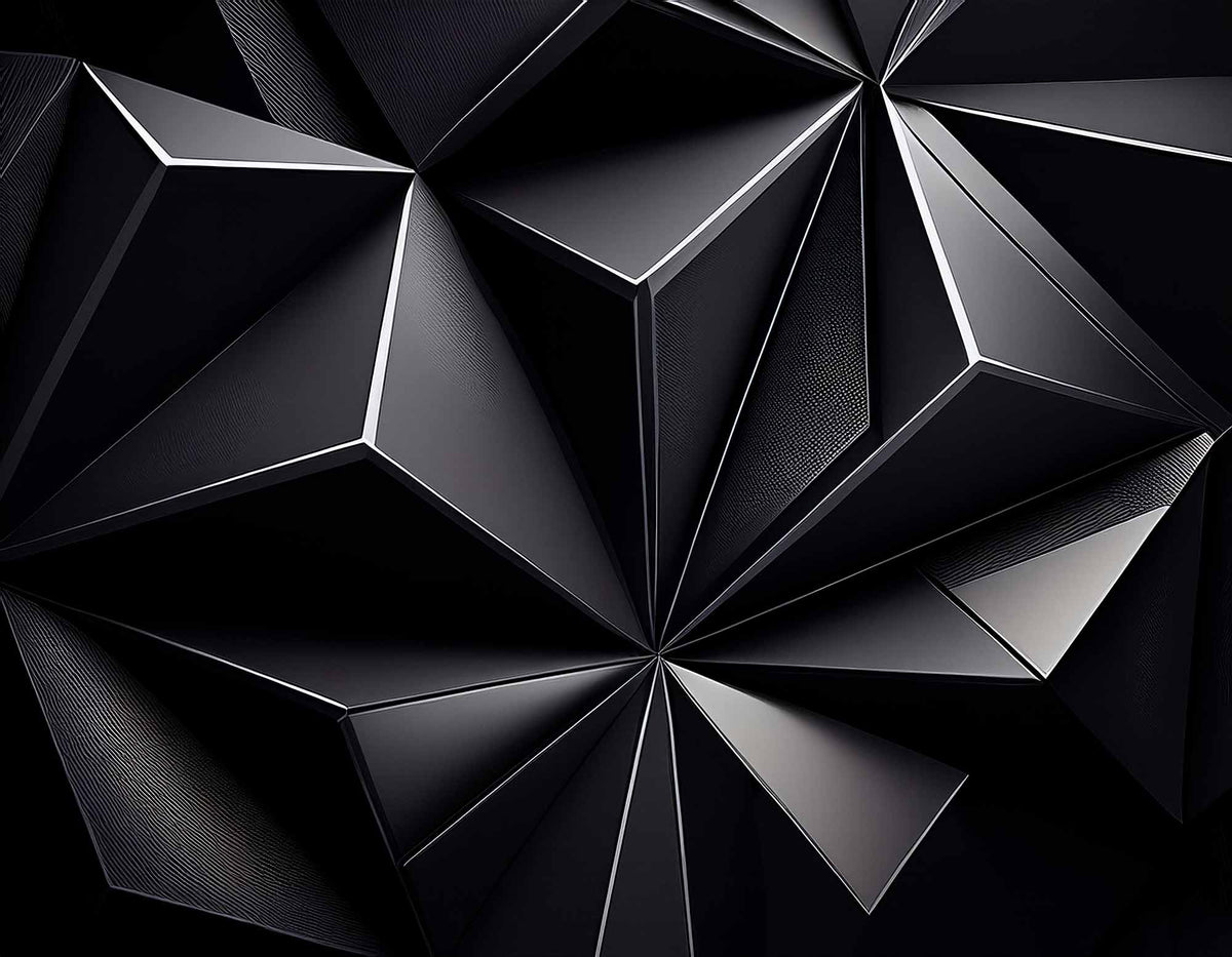 Papier peint panoramique géométrique 3D diamant noir