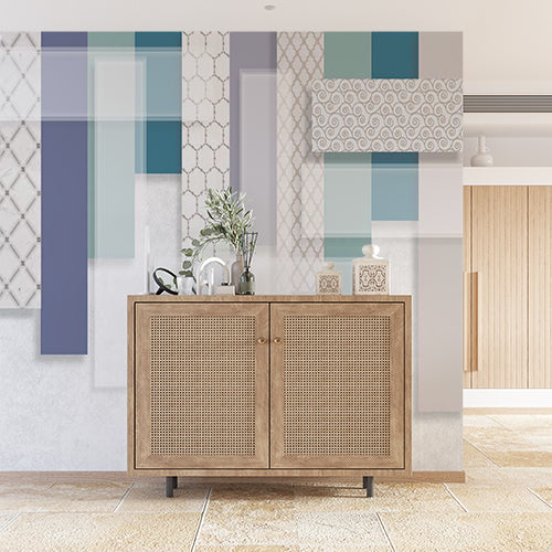 Modern Geometric and Patterned Wallpaper Swatches in Neutral Tones