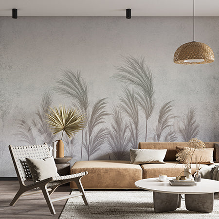 Subtle Pastel Grass Field Wall Mural Wallpaper