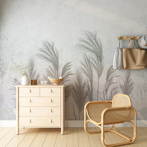 Subtle Pastel Grass Field Wall Mural Wallpaper