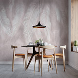 Light Feathers Beige Wallpaper Abstract Wall Mural Peel and Stick