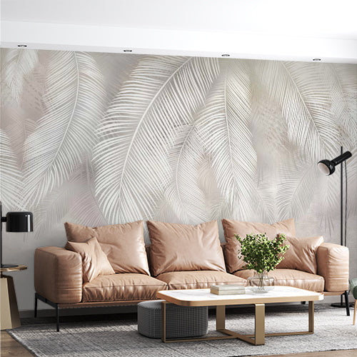 Nordic Light Feathers Wallpaper Abstract Peel and Stick Wall Mural