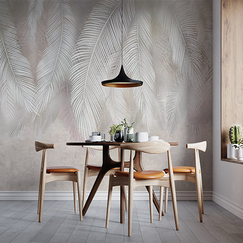 Nordic Light Feathers Wallpaper Abstract Peel and Stick Wall Mural