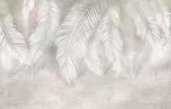 Custom Nordic Light Feathers Wallpaper Abstract Peel and Stick Wall Mural