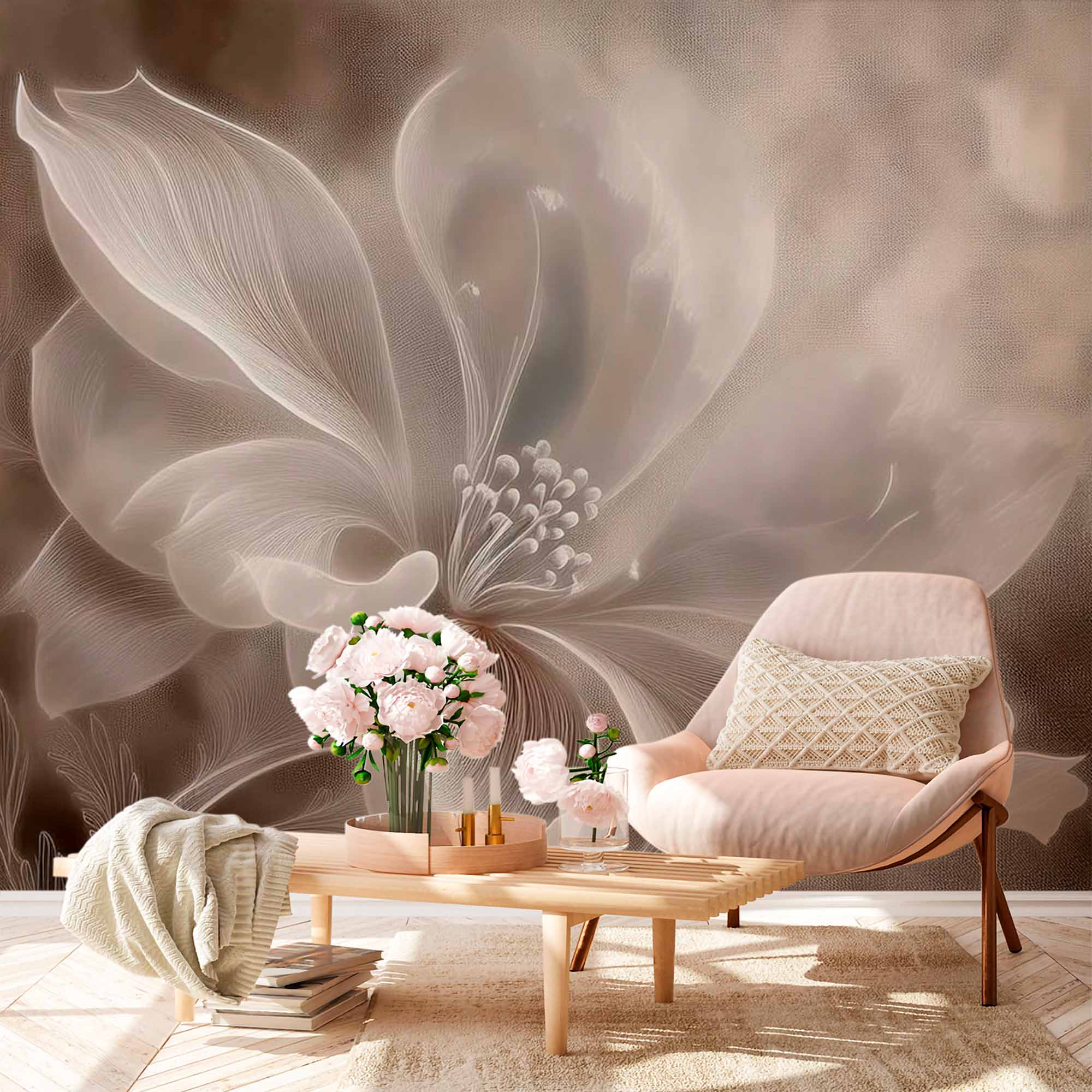 Ethereal Bloom Elegance Wallpaper