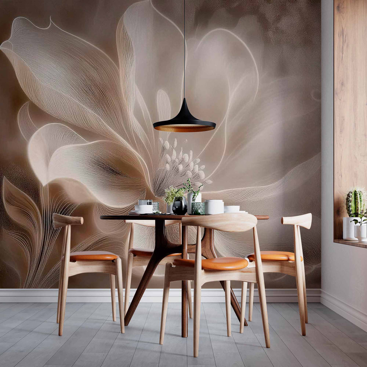 Niestandardowa spokojna botaniczna tapeta świetlna