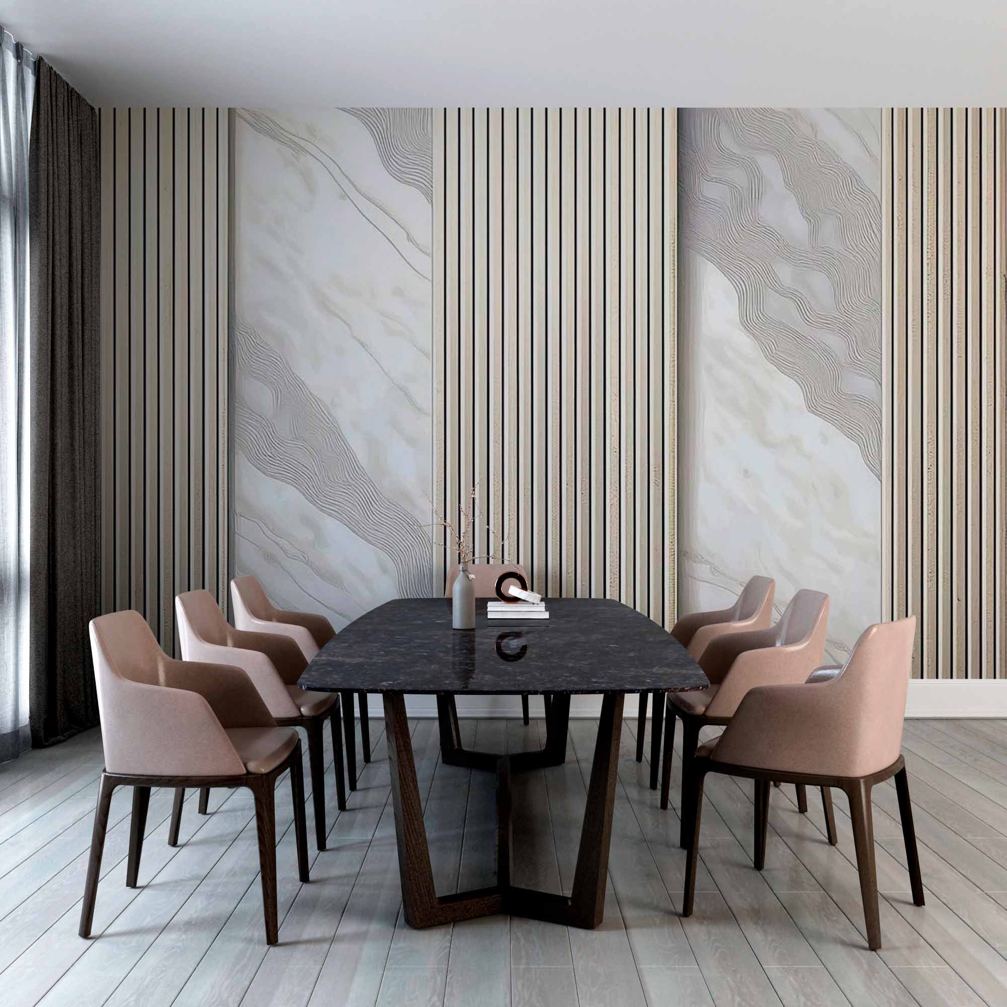 Sophisticated Marble with Vertical Lines Wallpaper