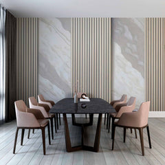 Custom Sophisticated Marble with Vertical Lines Wallpaper