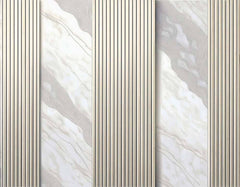 Custom Sophisticated Marble with Vertical Lines Wallpaper