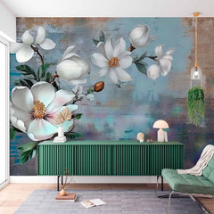 Custom Vintage Magnolia Bliss Wallpaper