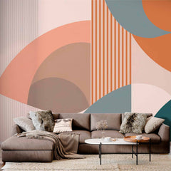 Niestandardowa elegancka tapeta z pastelową kompozycją