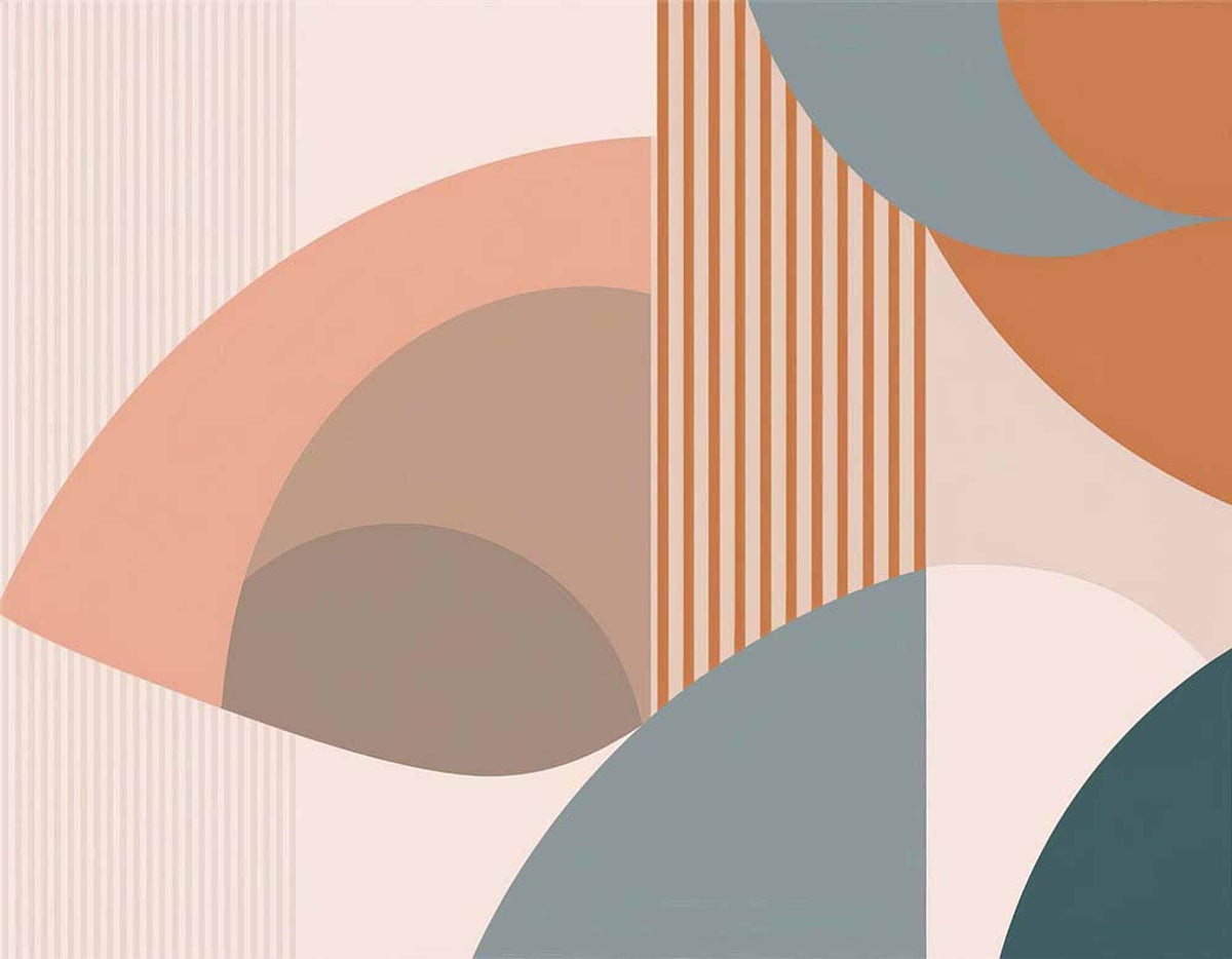 Niestandardowa elegancka tapeta z pastelową kompozycją