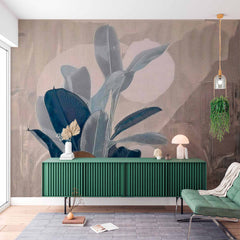 Custom Sophisticated Botanical Art Wallpaper