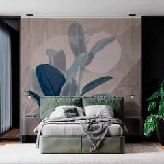 Custom Sophisticated Botanical Art Wallpaper