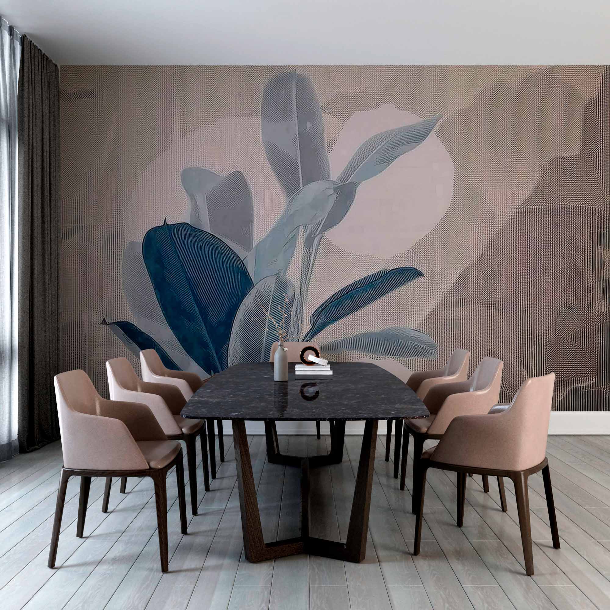 Sophisticated Botanical Art Wallpaper